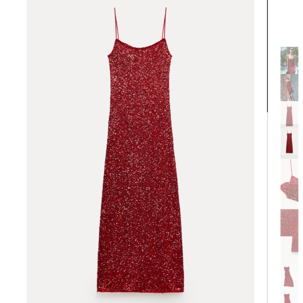 Zara Red Sequin Dress